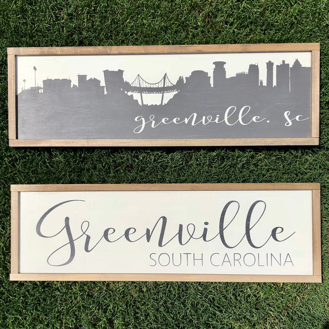 Greenville skyline / City name and state